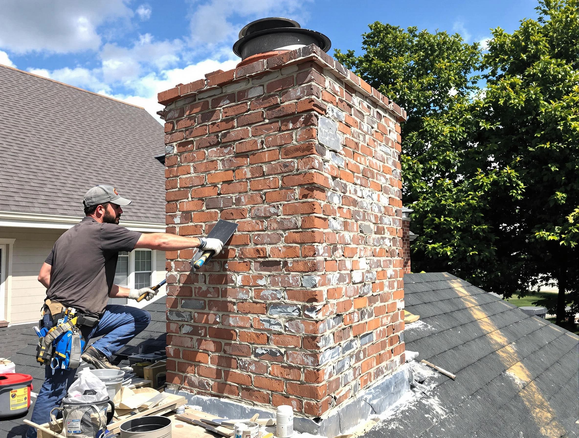 Completed chimney rebuild by Berkeley Chimney Sweep in Berkeley, NJ