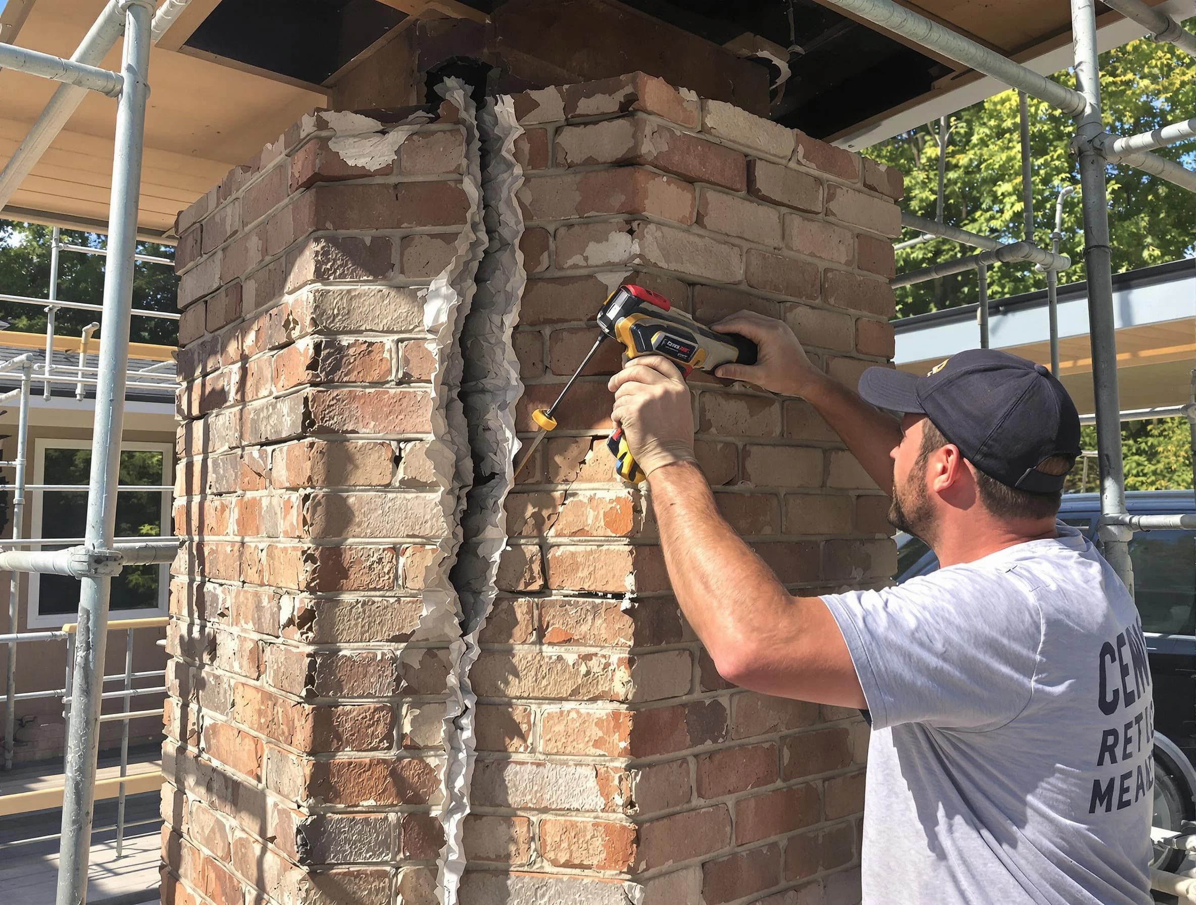 Berkeley Chimney Sweep technician performing chimney repair in Berkeley, NJ