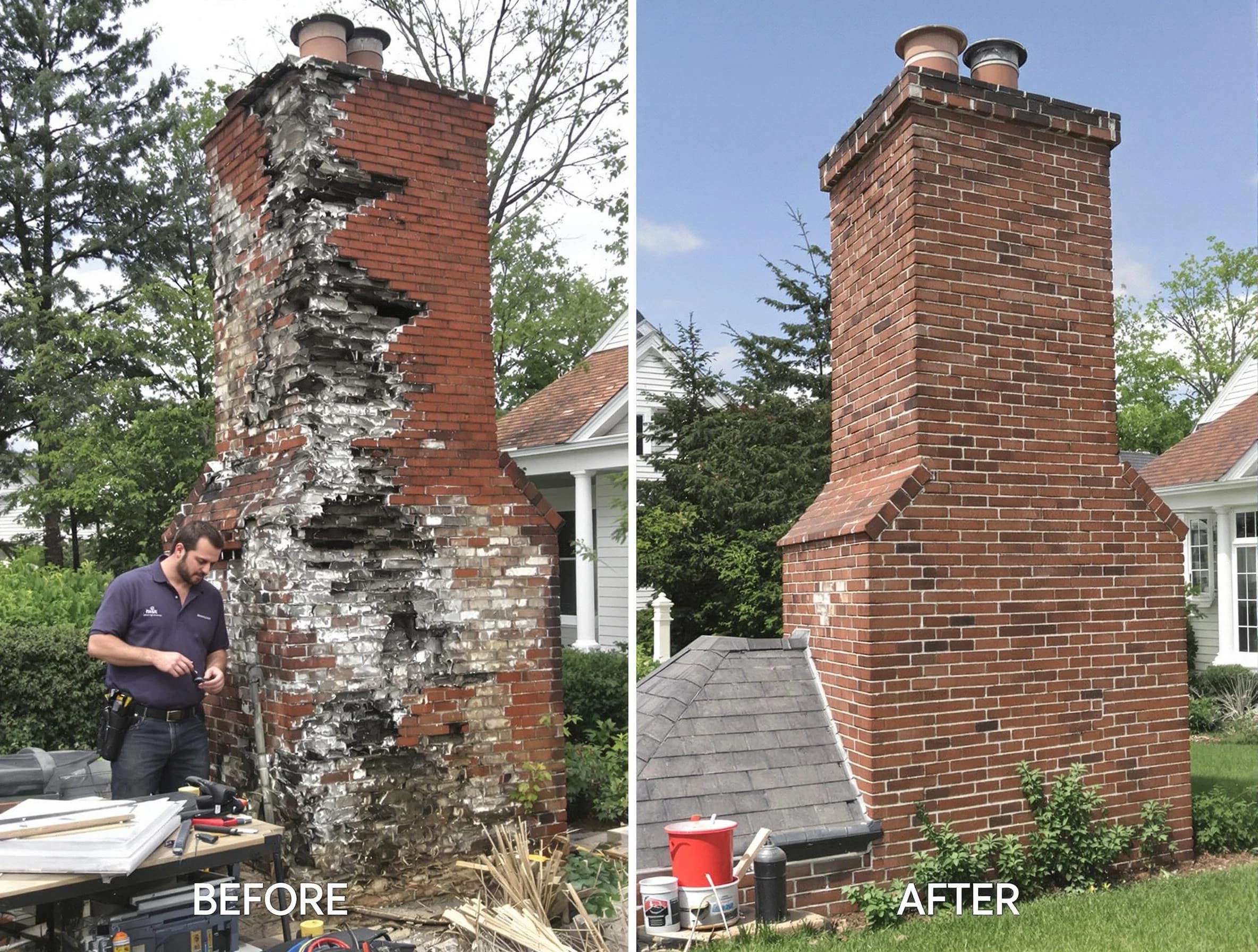 Berkeley Chimney Sweep performing a full chimney restoration in Berkeley, NJ