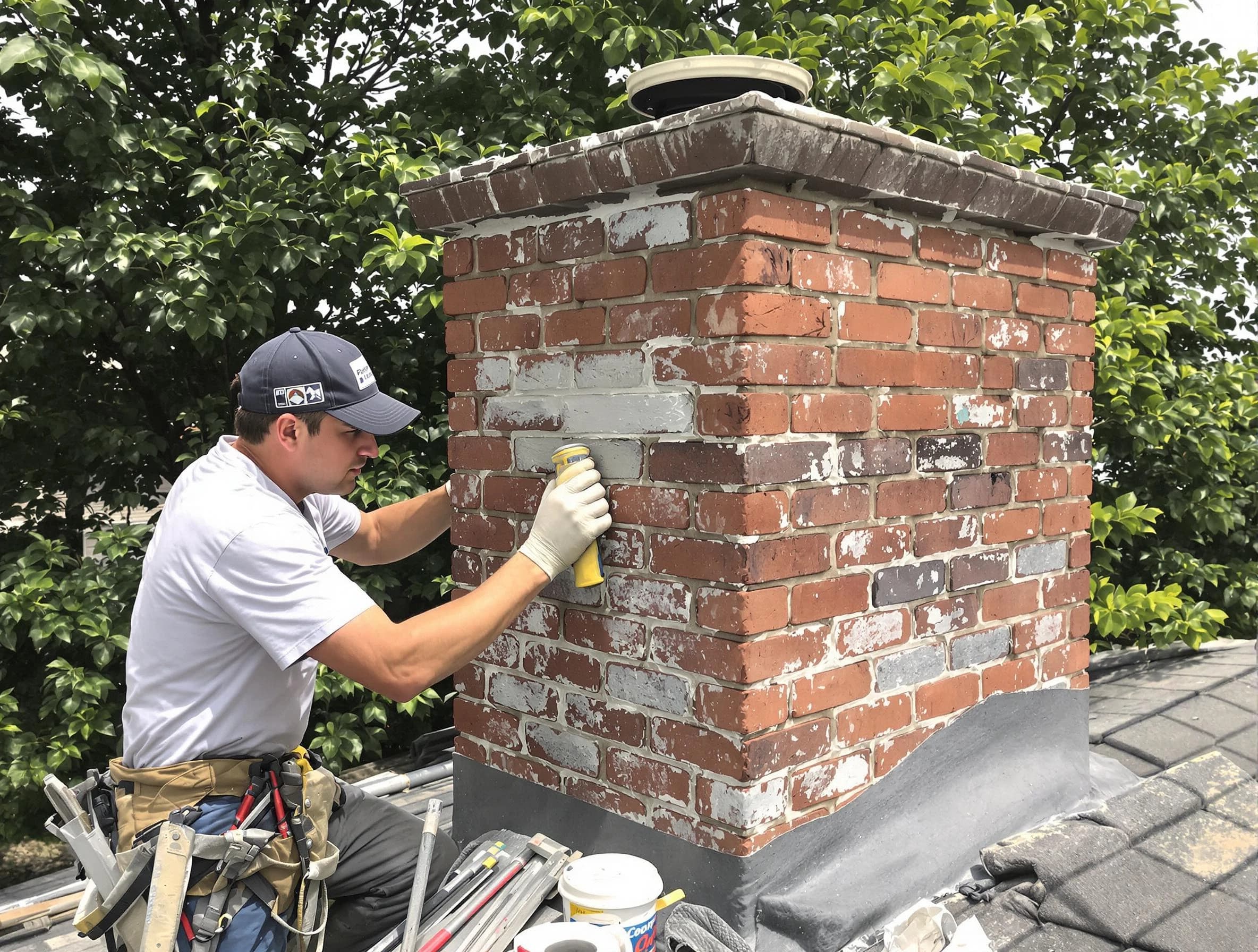 Berkeley Chimney Sweep restoring an aging chimney in Berkeley, NJ