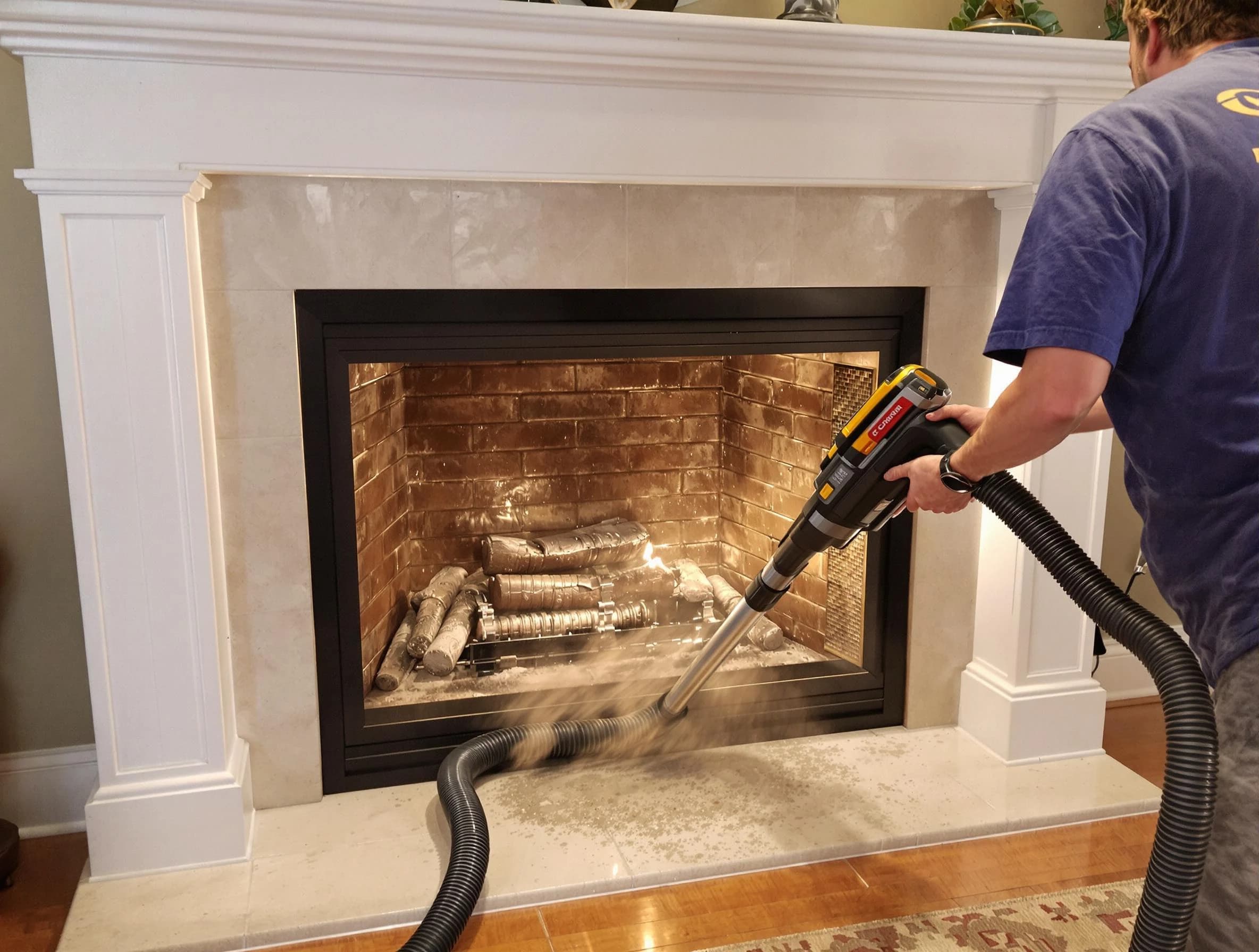 Fireplace cleaning performed by Berkeley Chimney Sweep in Berkeley, NJ