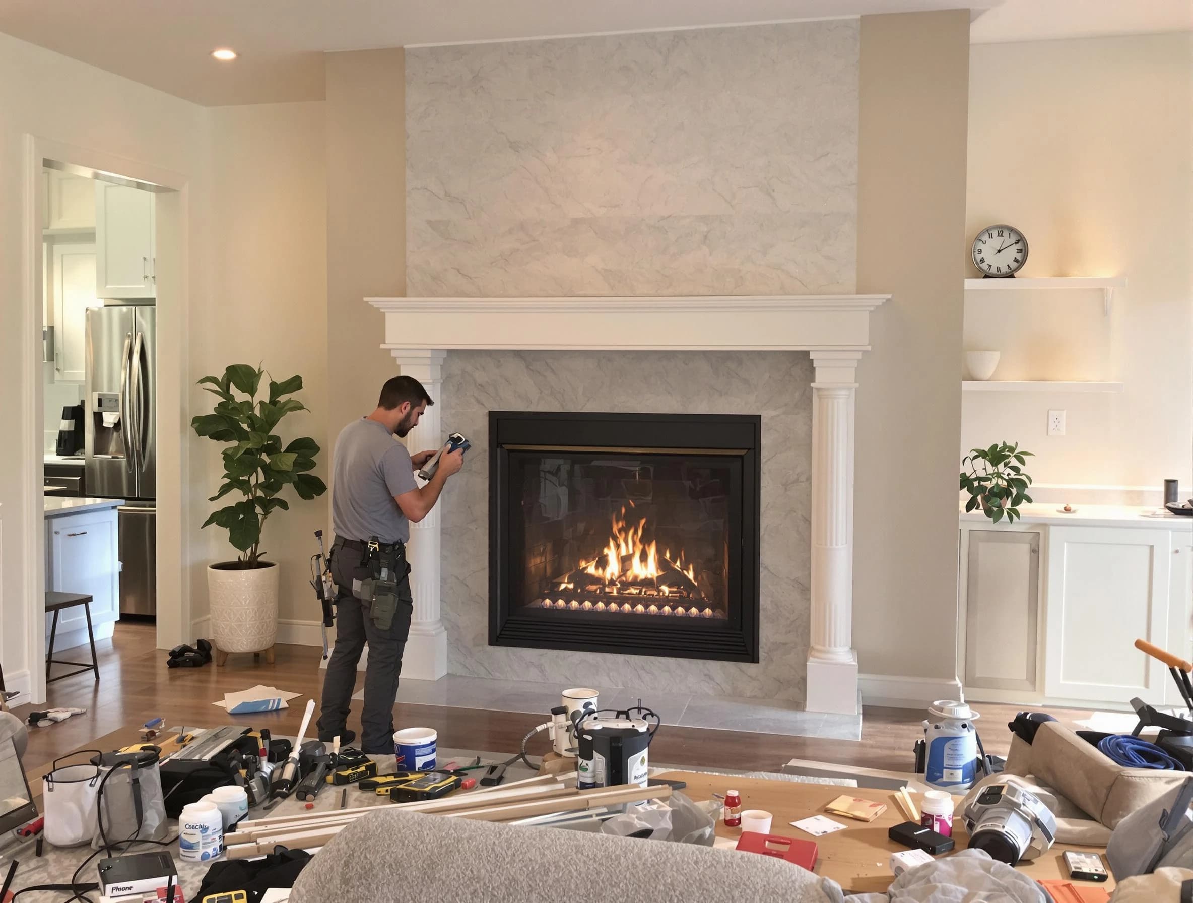 Newly installed fireplace by Berkeley Chimney Sweep in Berkeley, NJ