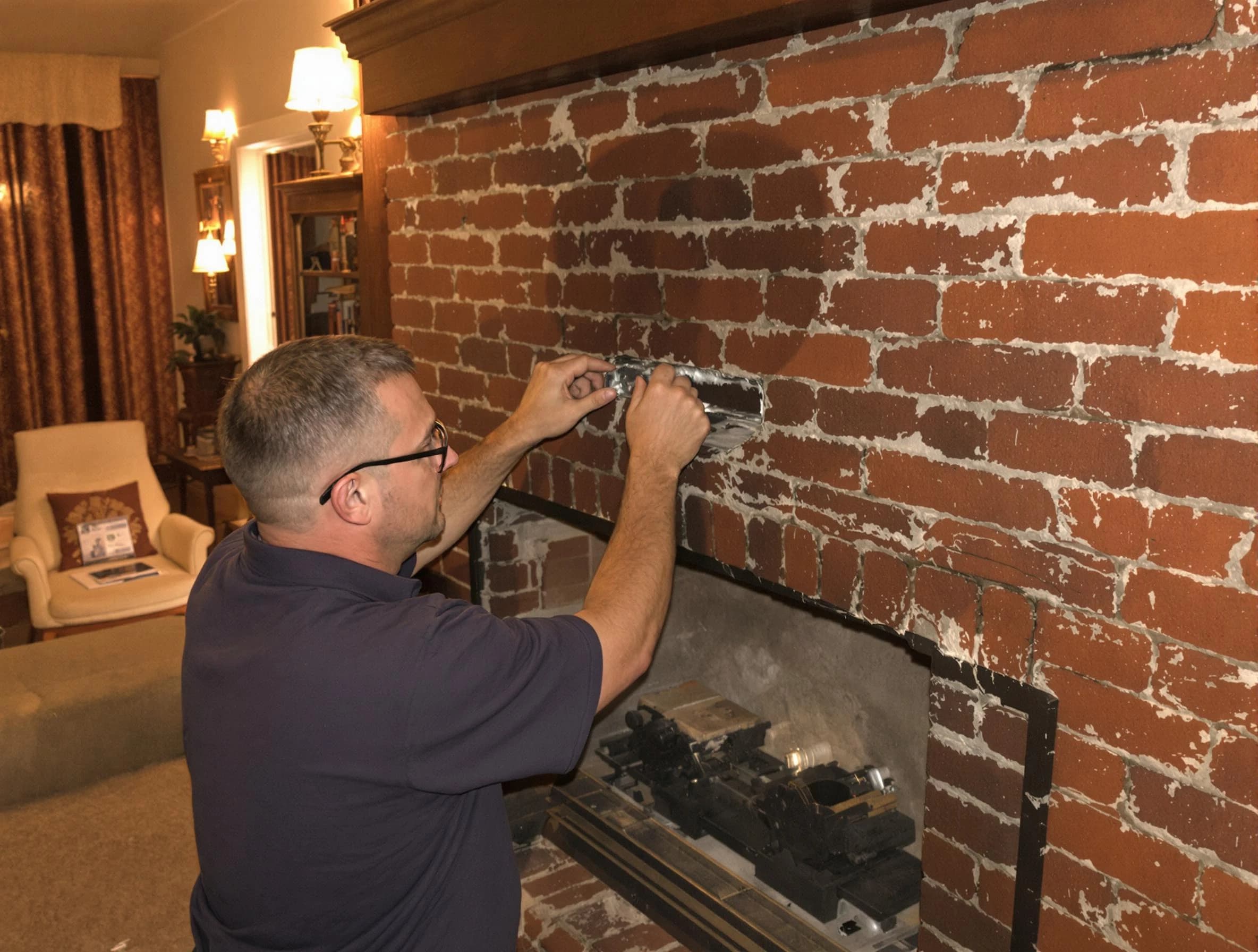 Berkeley Chimney Sweep expert fixing a fireplace in Berkeley, NJ